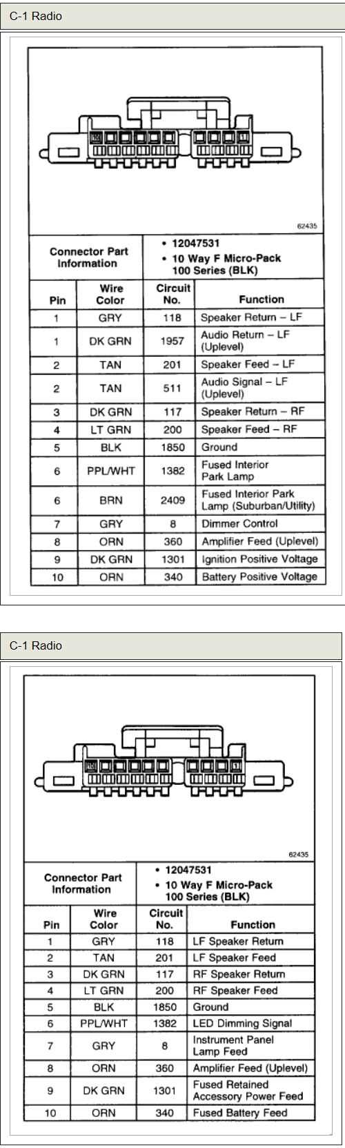 01 chevy silverado radio wiring diagram