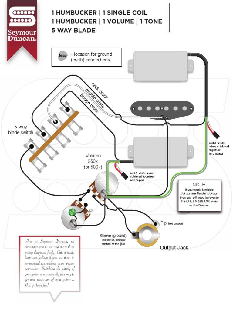 1 humbucker 1 volume 1 tone wiring diagram