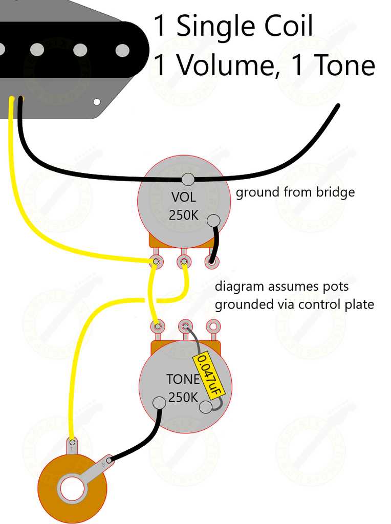 1 humbucker 1 volume 1 tone wiring diagram