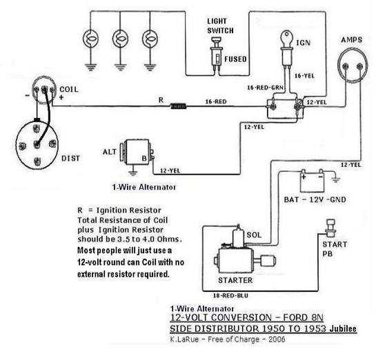 12 volt alternator wiring diagram