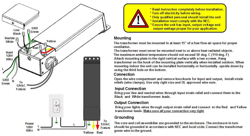 120v to 12v transformer wiring diagram