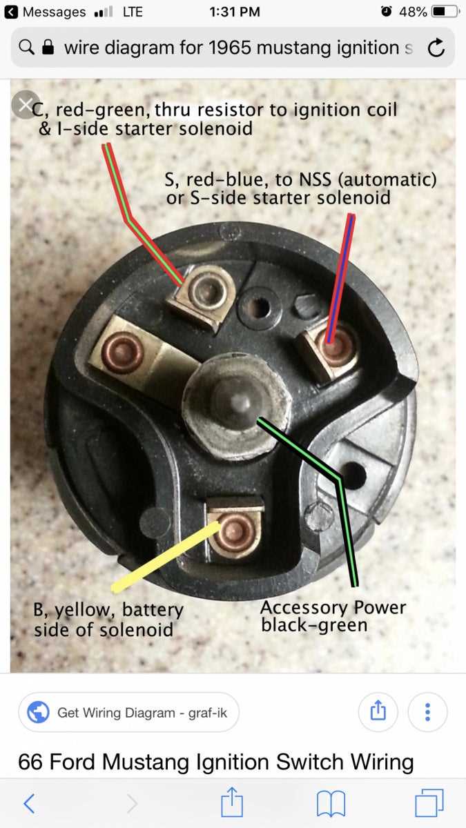 1965 mustang ignition switch wiring diagram