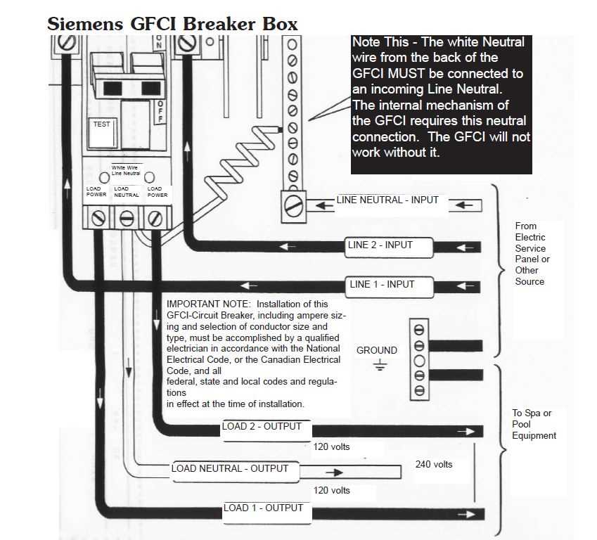 2 pole gfci breaker wiring diagram