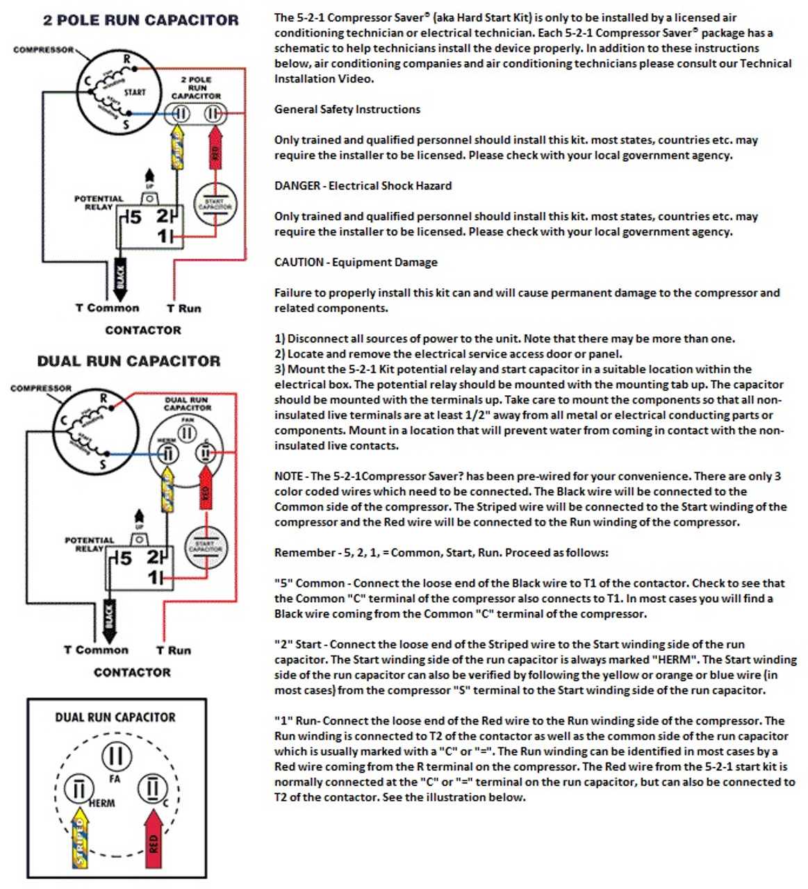 2 wire hard start kit wiring diagram