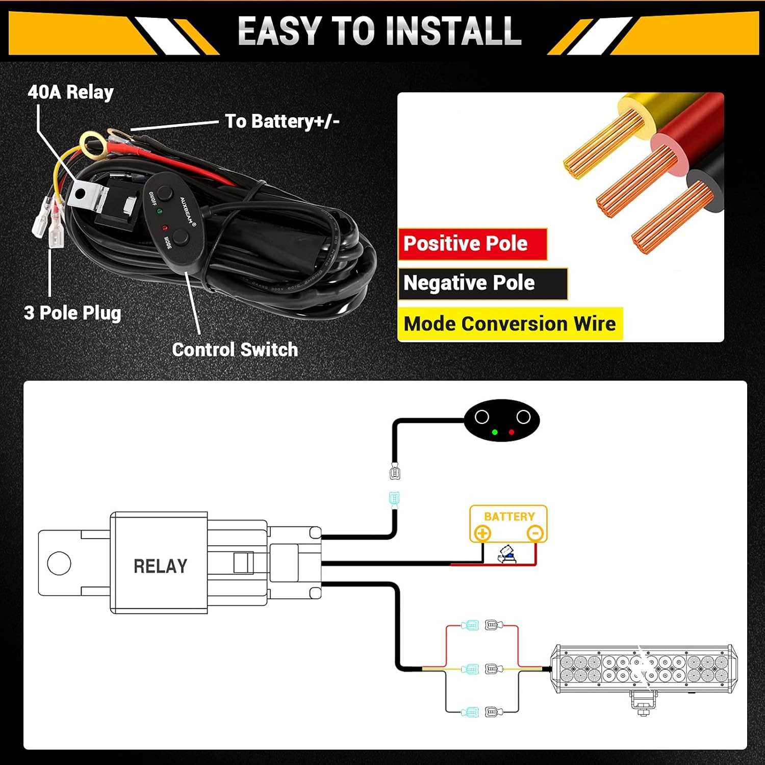 2 wire led light bar wiring diagram