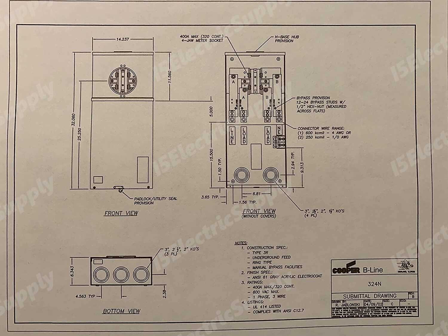 200 amp meter base wiring diagram