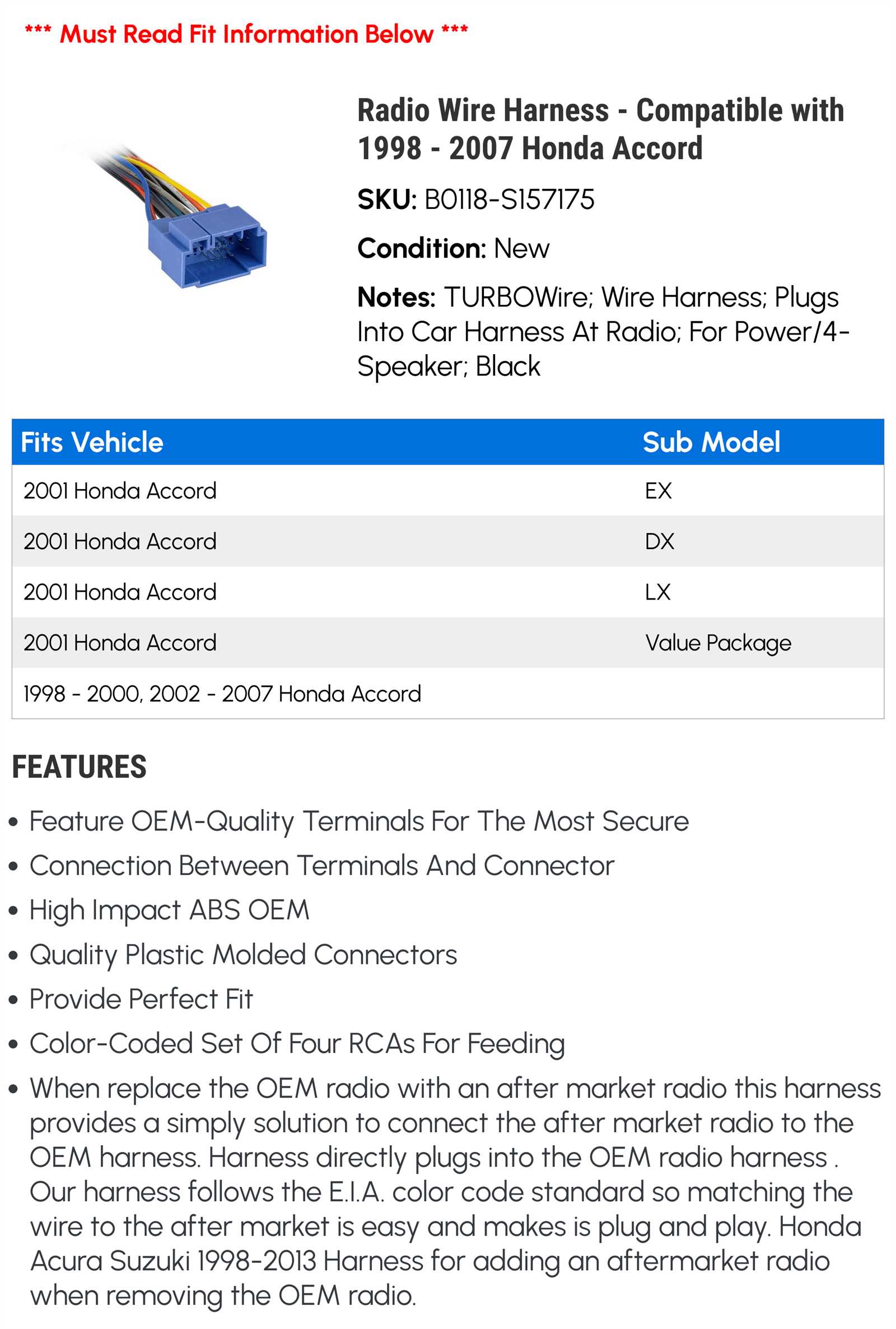 2001 honda accord radio wiring diagram