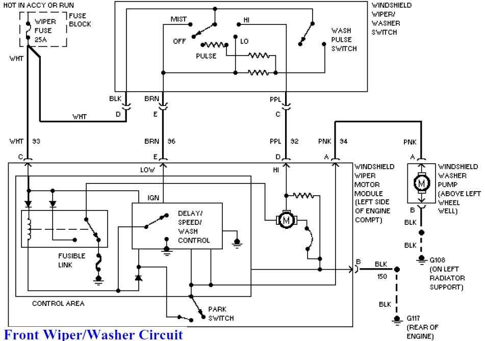 gm wiper motor wiring diagram