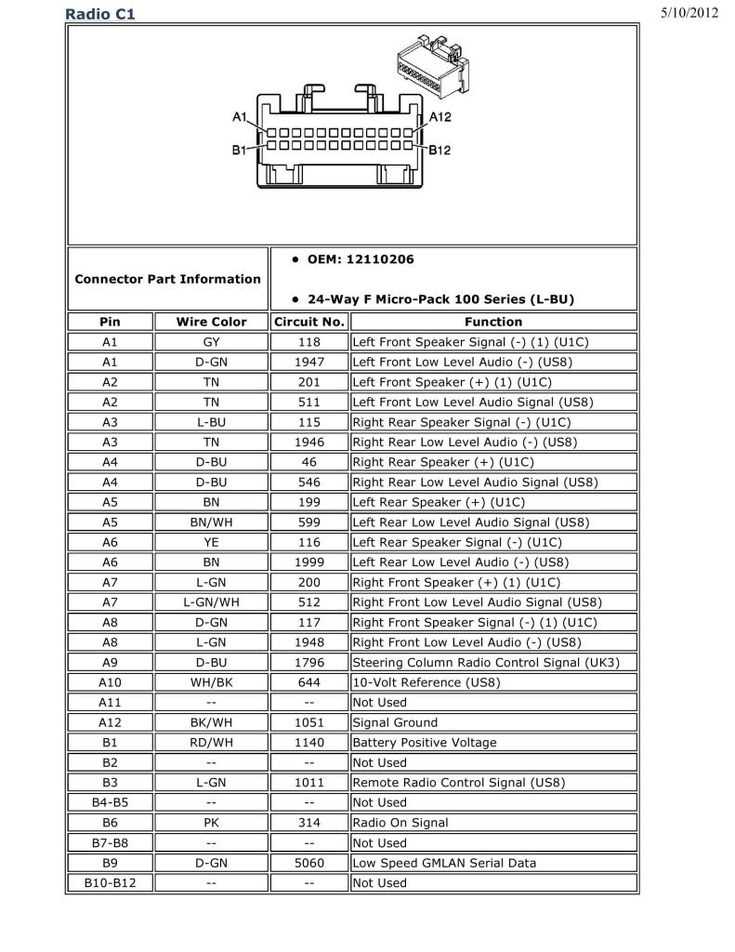 2012 silverado radio wiring harness diagram