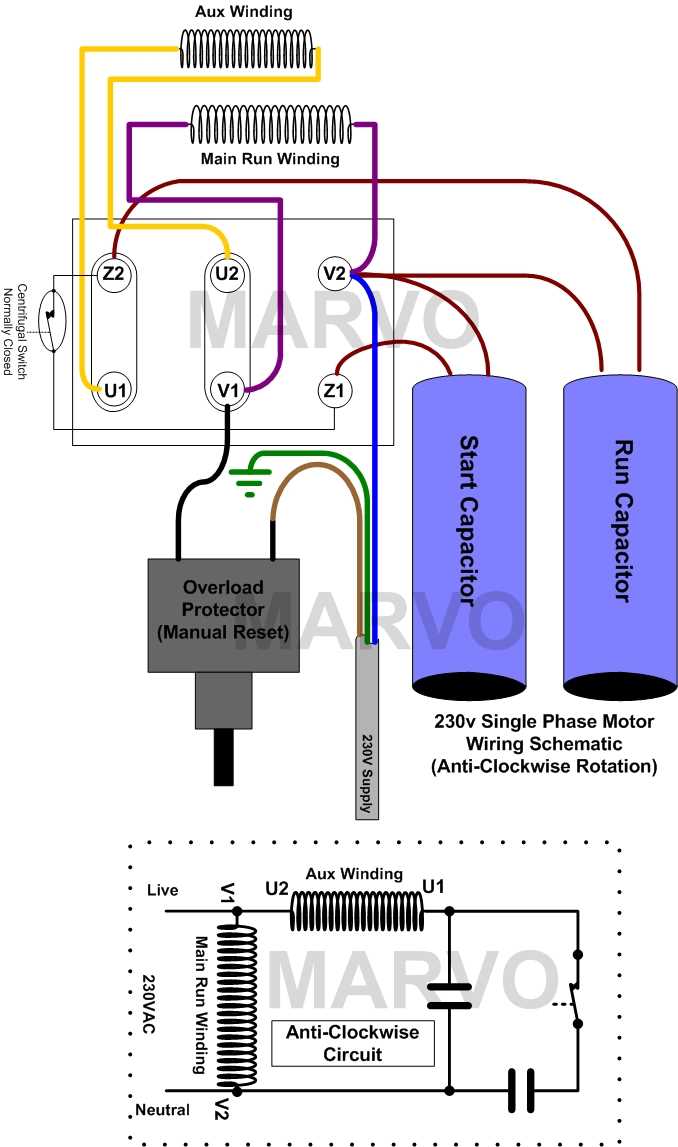 230v single phase wiring diagram