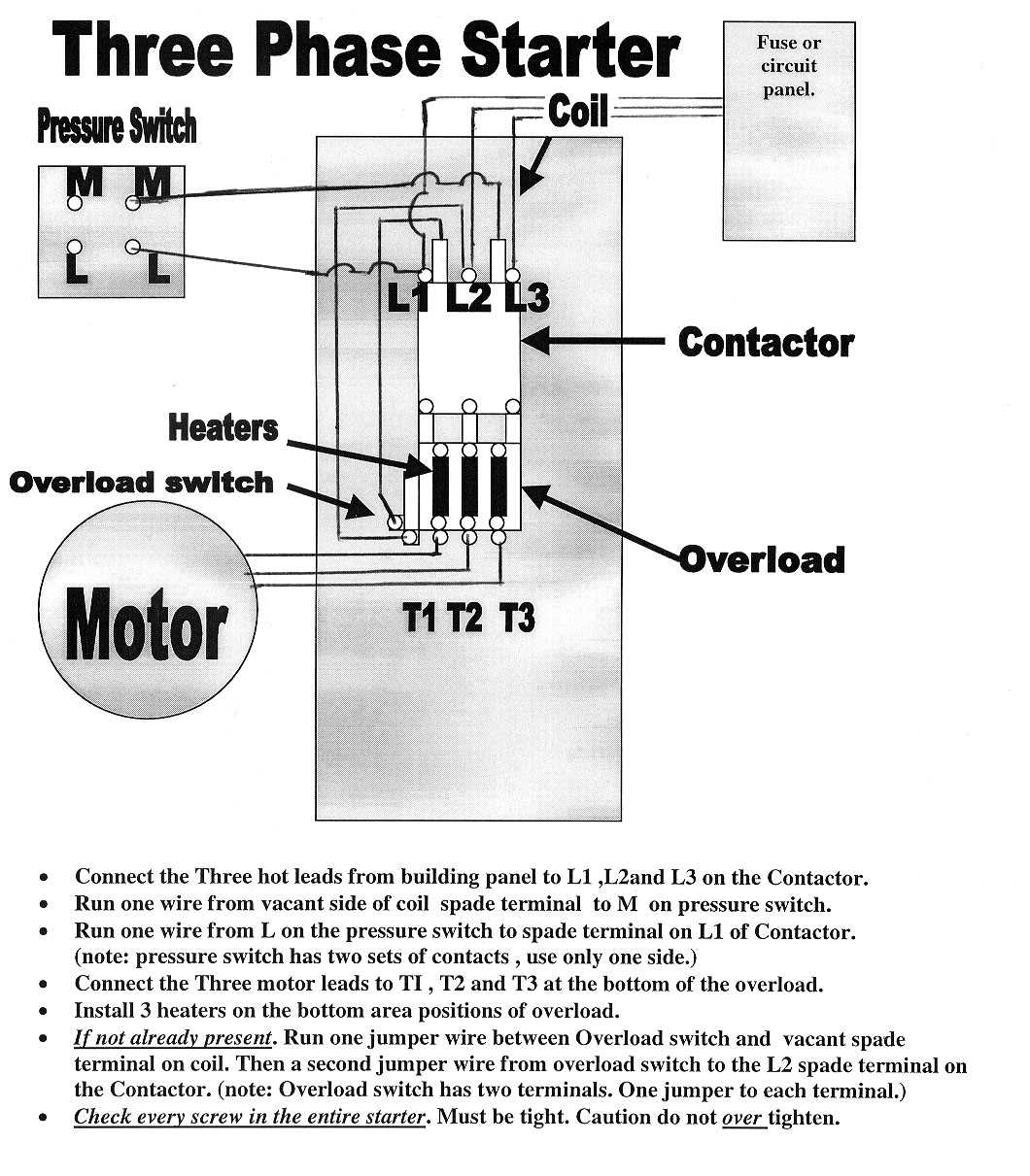 3 phase air compressor wiring diagram