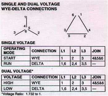 3 phase motor wiring diagram 6 wire