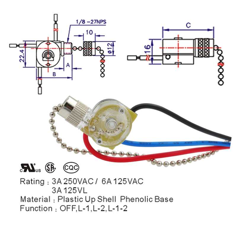 3 speed ceiling fan pull chain switch wiring diagram