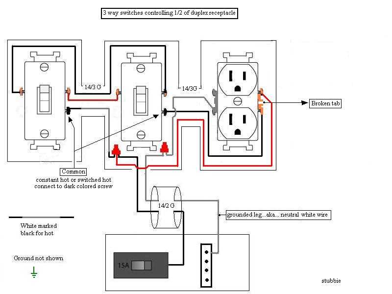 3 way wiring diagram power to switch