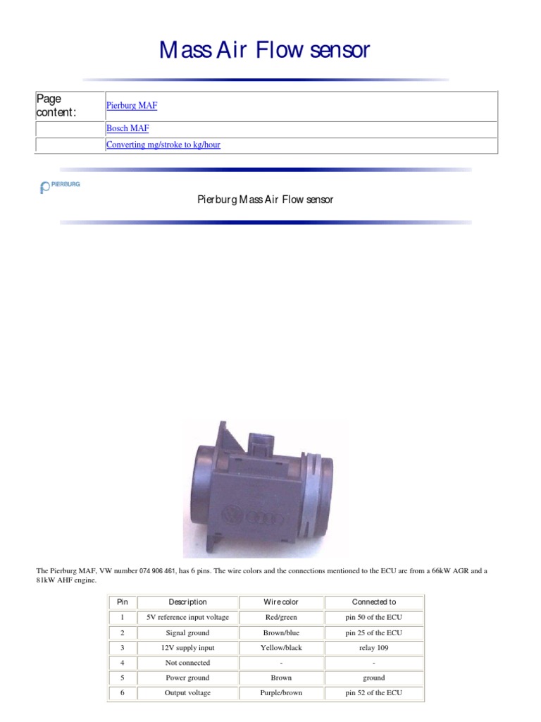 3 wire mass air flow sensor wiring diagram