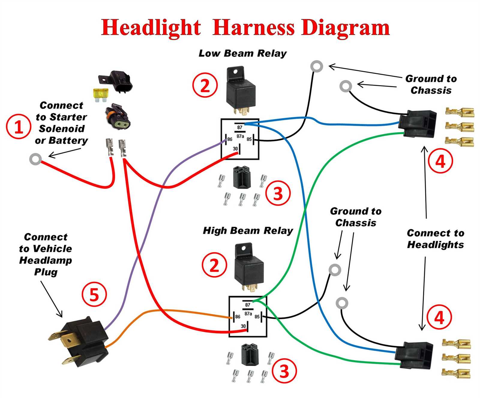 3 prong headlight wiring diagram