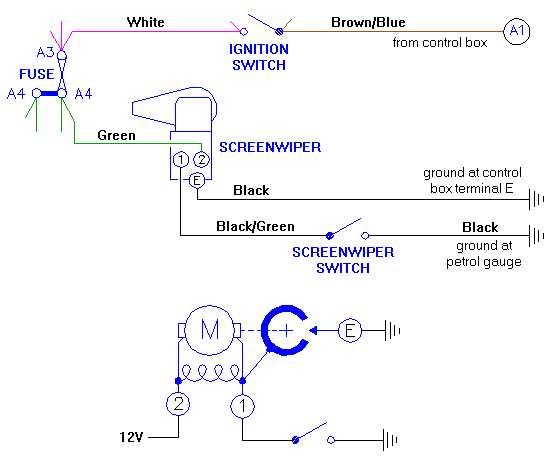 3 wire wiper motor wiring diagram