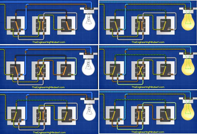 4 way switch wiring diagram light middle