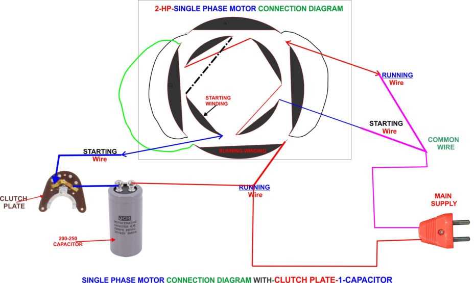 6 lead single phase motor wiring diagram with capacitor