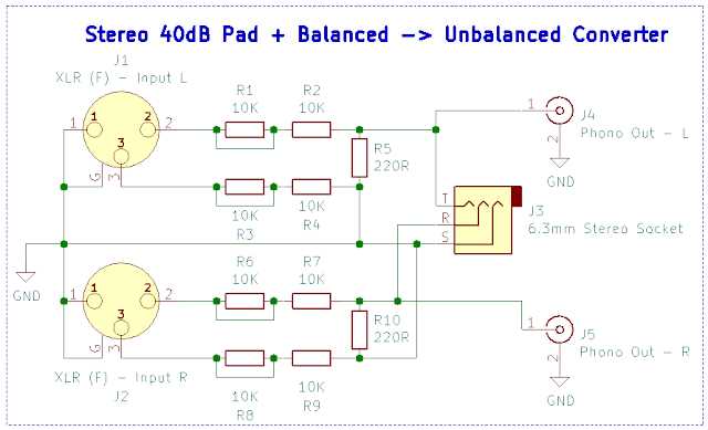 balanced to unbalanced wiring diagram