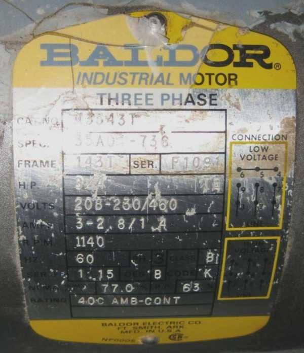 baldor industrial motor 3 phase wiring diagram