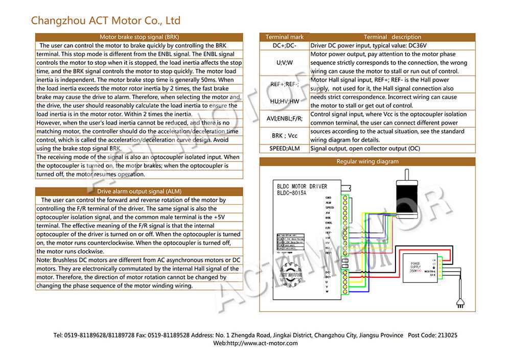 brushless dc motor wiring diagram