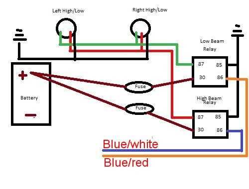 car headlight wiring diagram