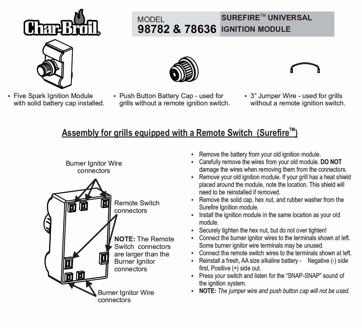 char broil igniter wiring diagram