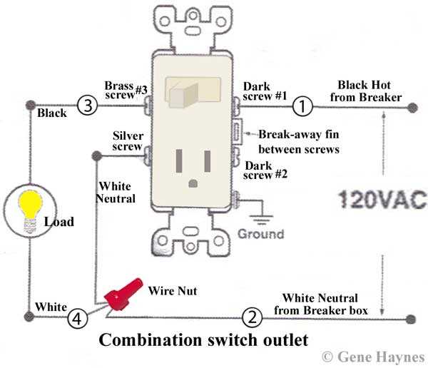 combination switch outlet wiring diagram