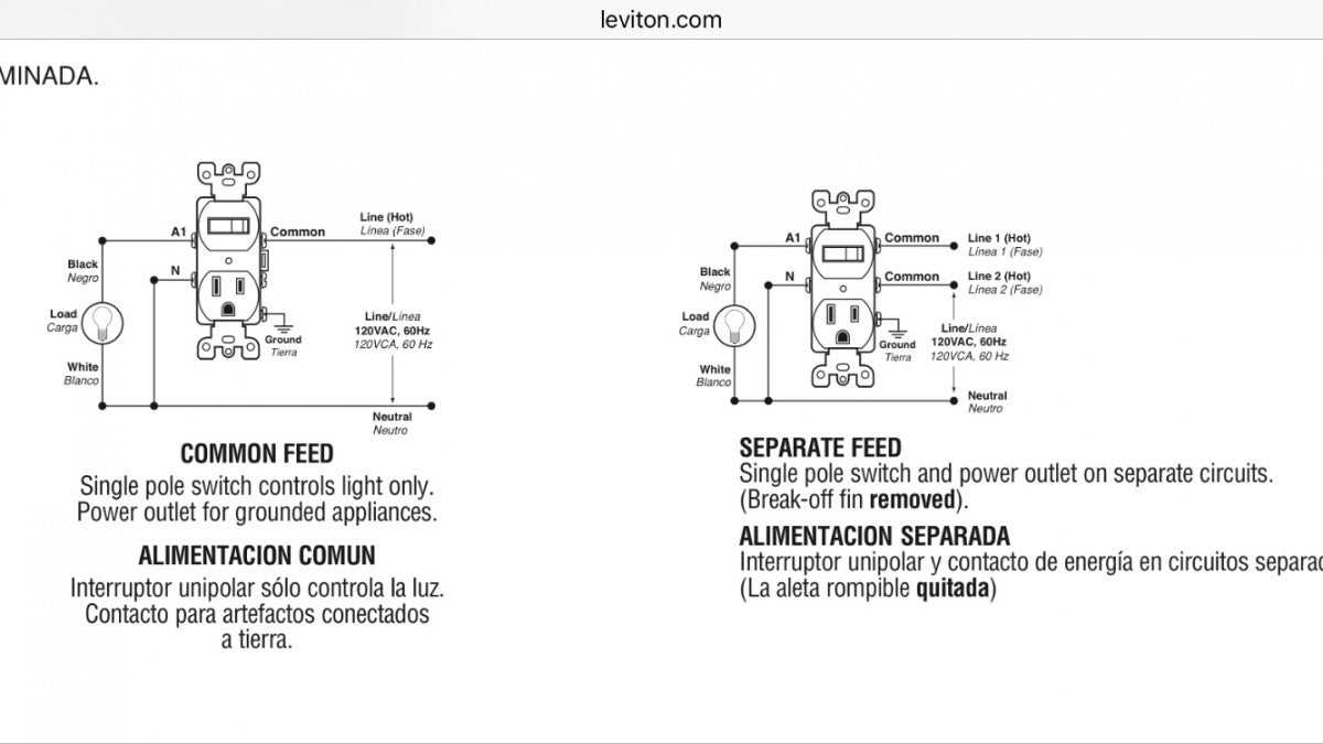 combination switch outlet wiring diagram