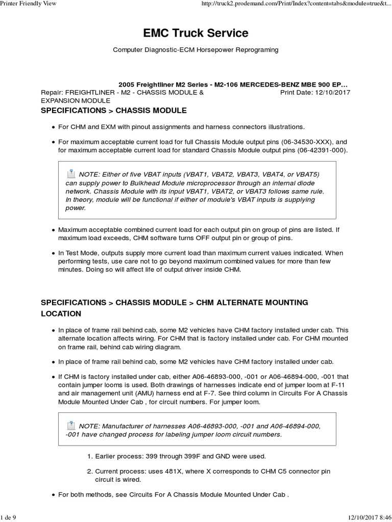 freightliner m2 chassis module wiring diagram