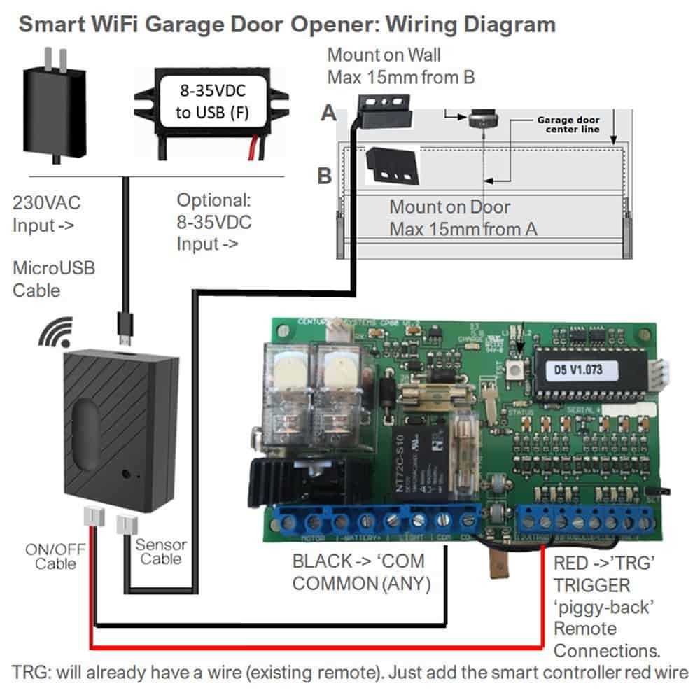 garage door sensor wiring diagram