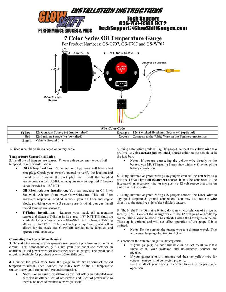 glowshift gauge wiring diagram