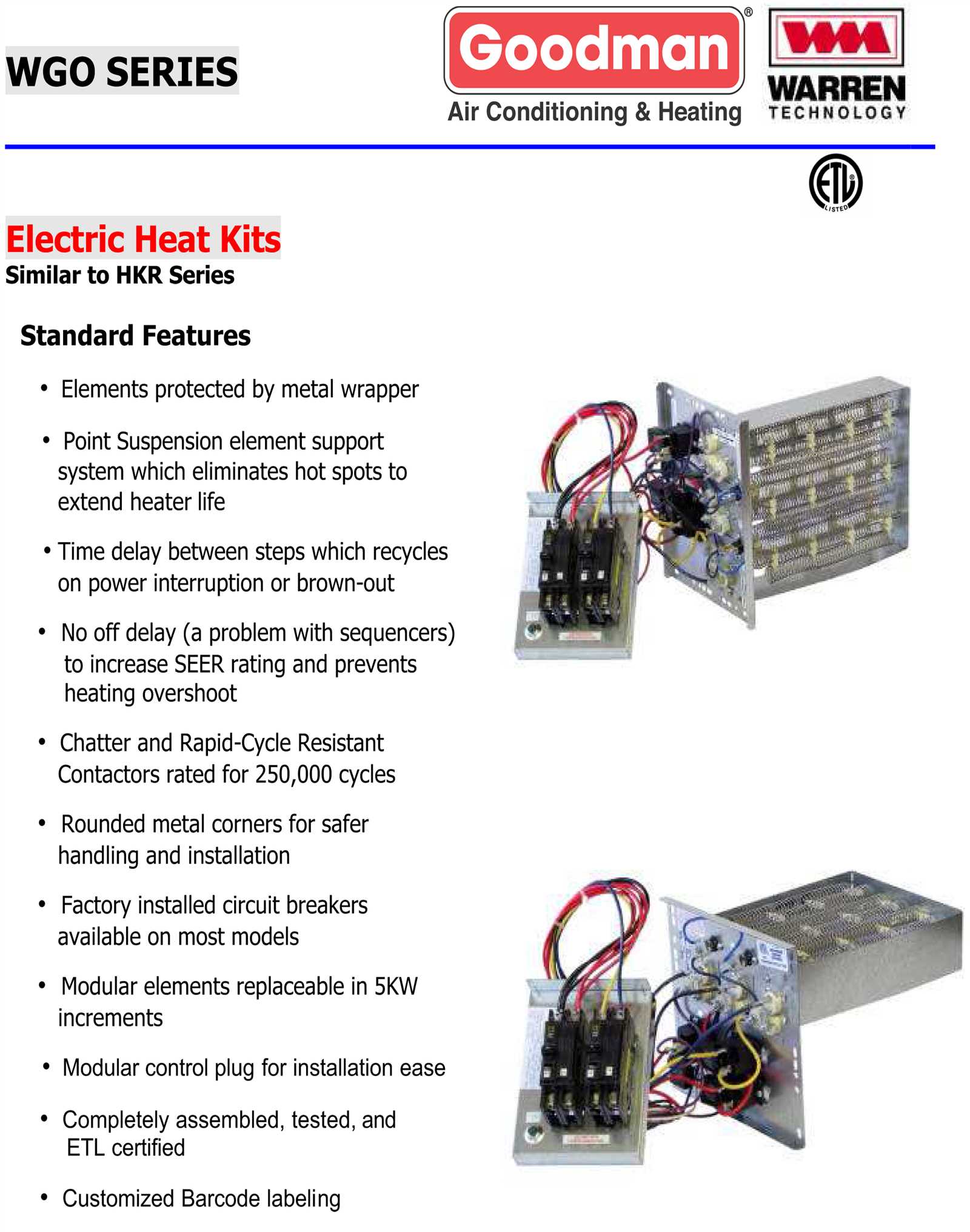 goodman electric heat strip wiring diagram