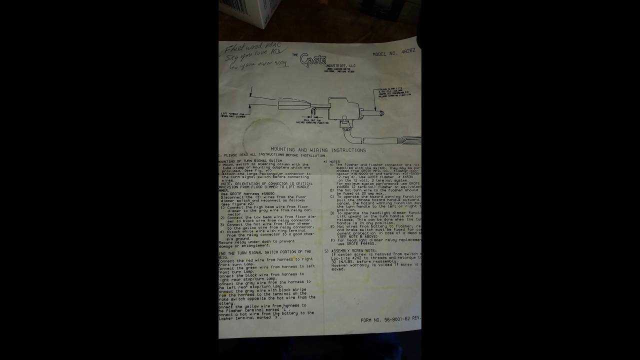 grote turn signal switch wiring diagram