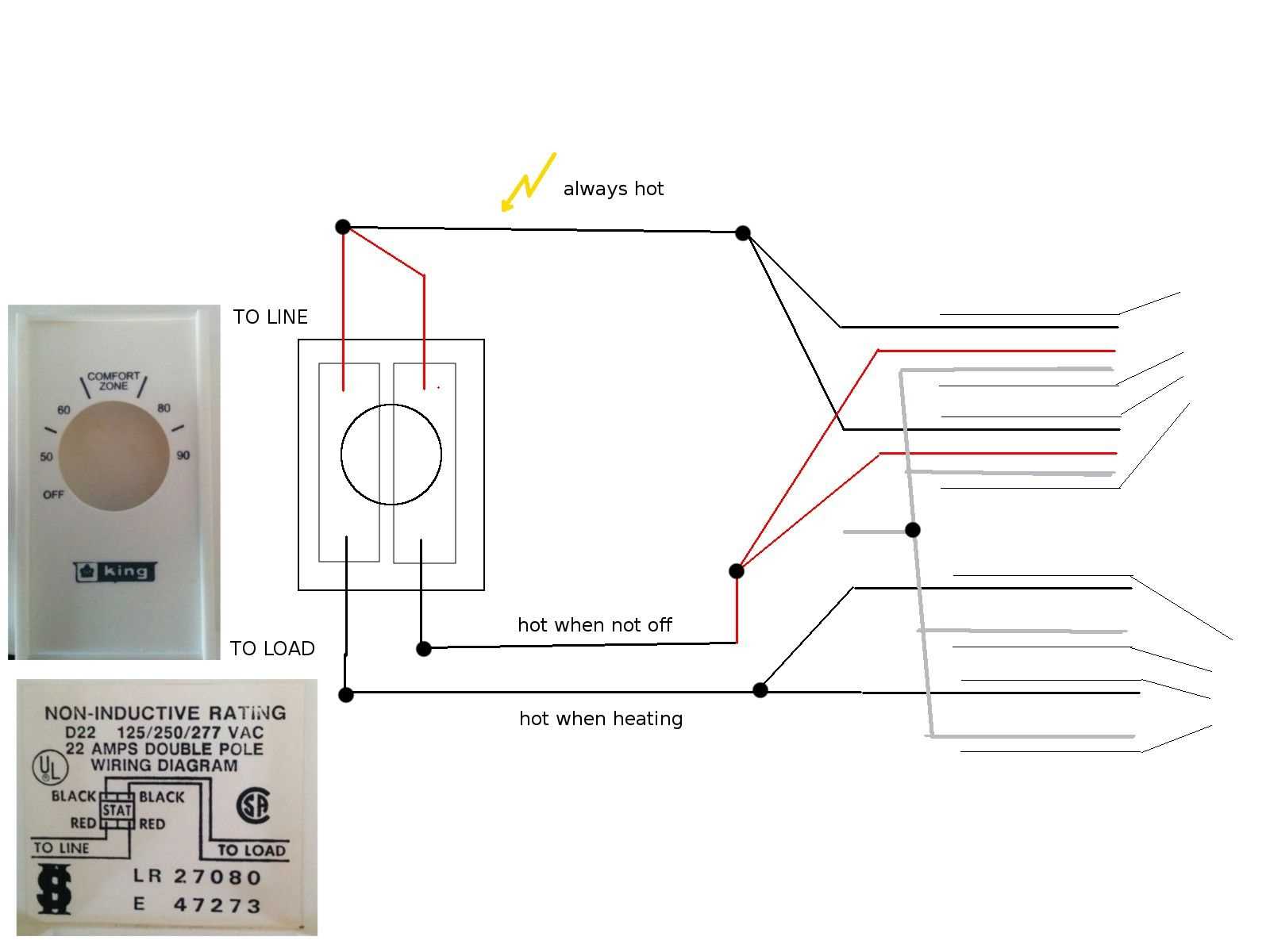 honeywell baseboard thermostat wiring diagram