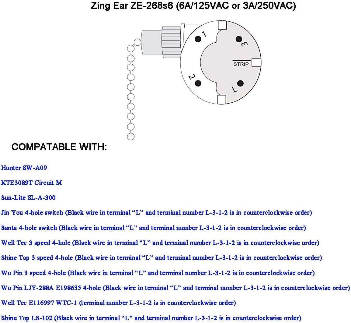 hunter 3 speed fan switch wiring diagram