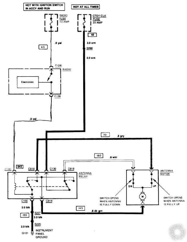 power antenna wiring diagram