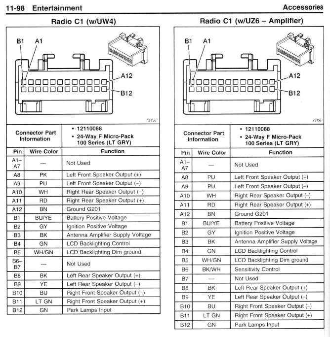 radio wiring diagram for 2000 chevy silverado