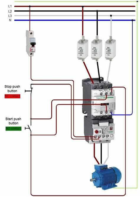 start stop push button wiring diagram