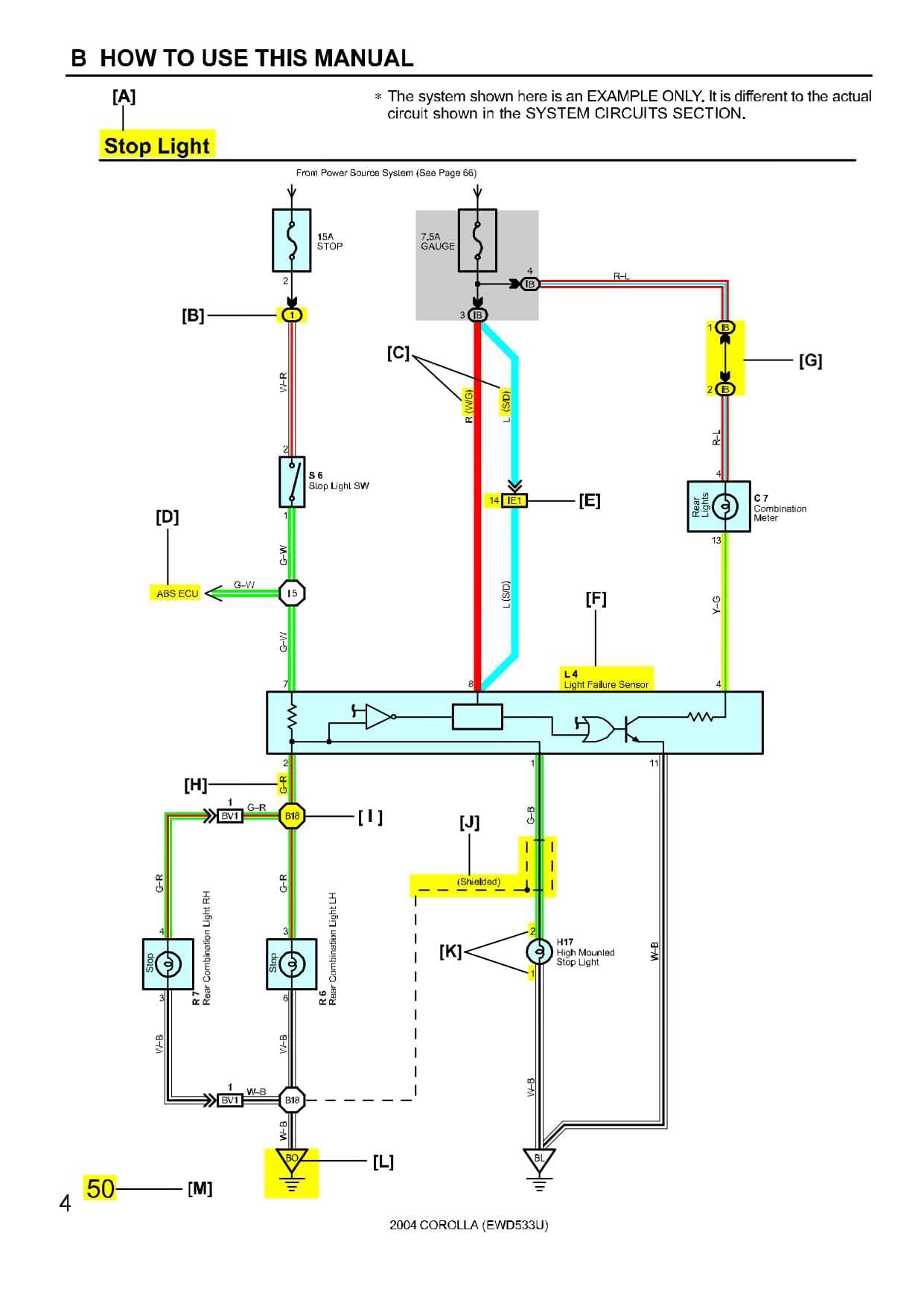 toyota tail light wiring diagram