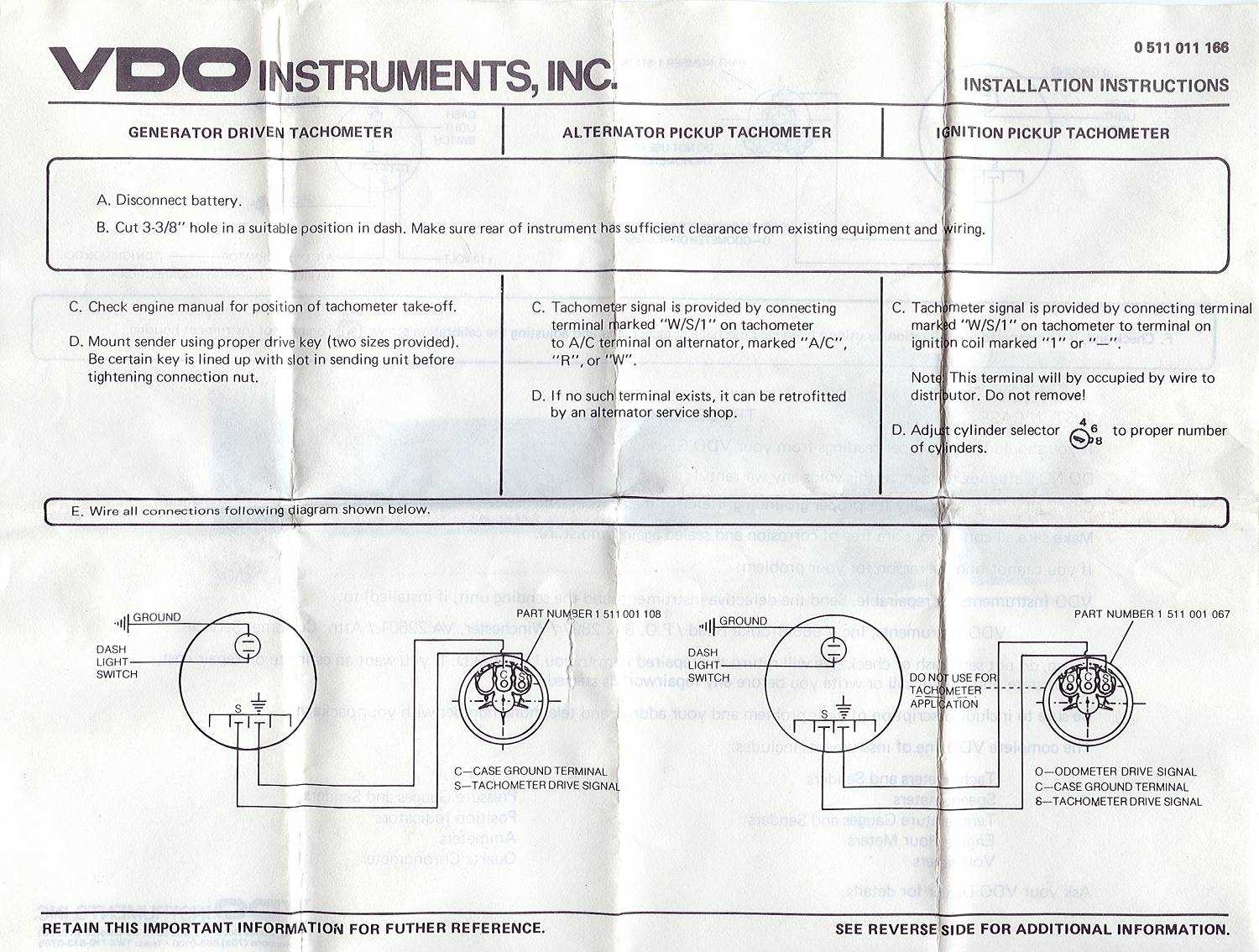 vdo tach wiring diagram