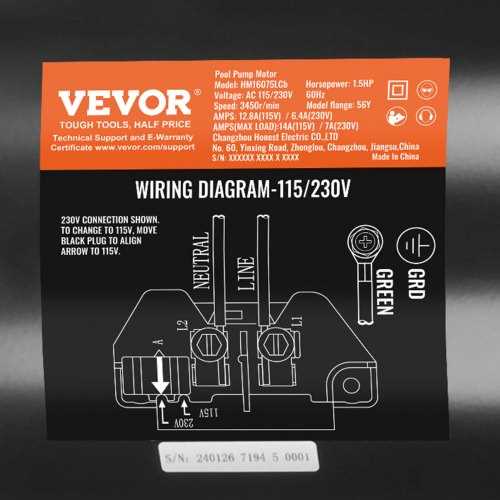 vevor pool pump wiring diagram