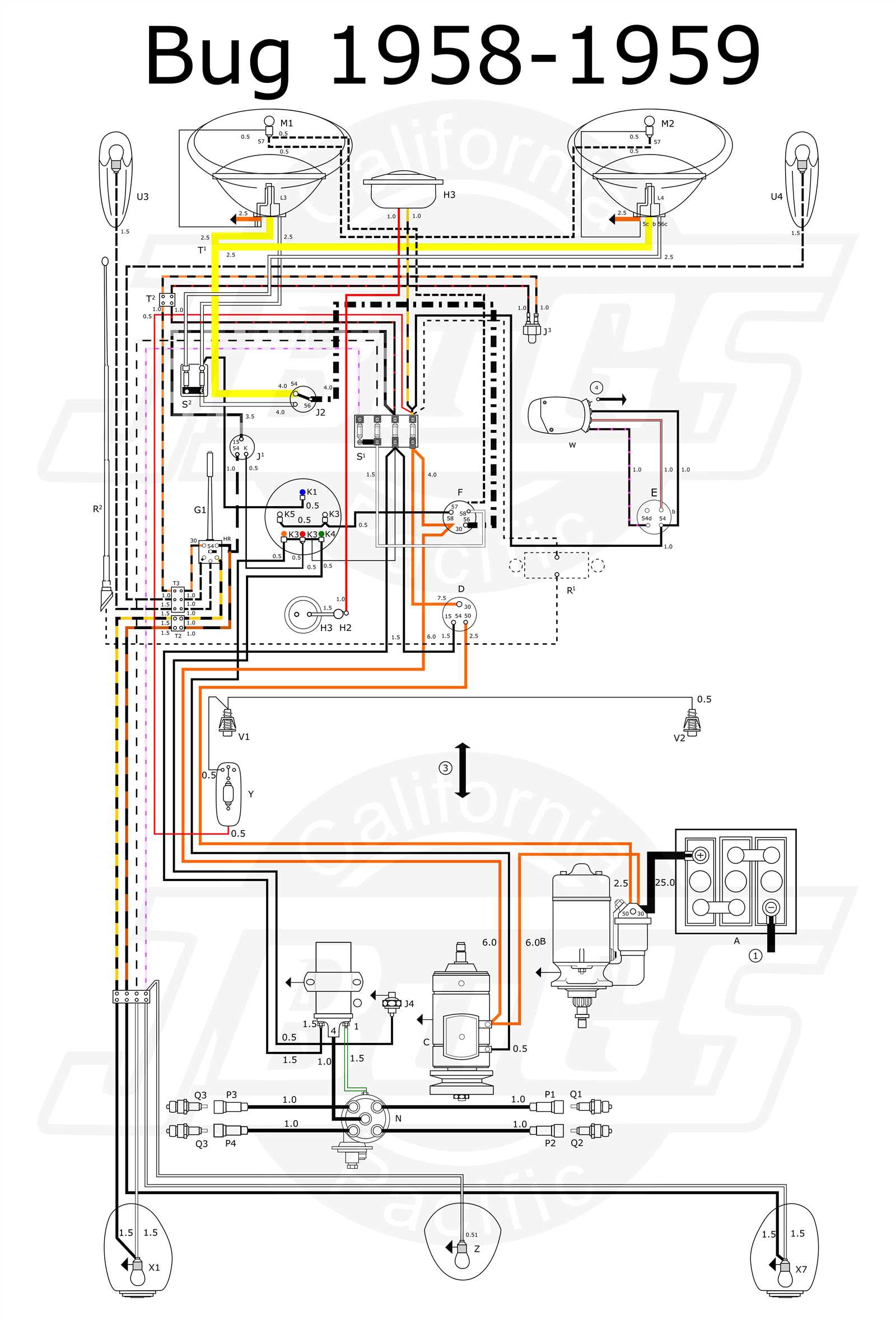 vw beetle alternator wiring diagram