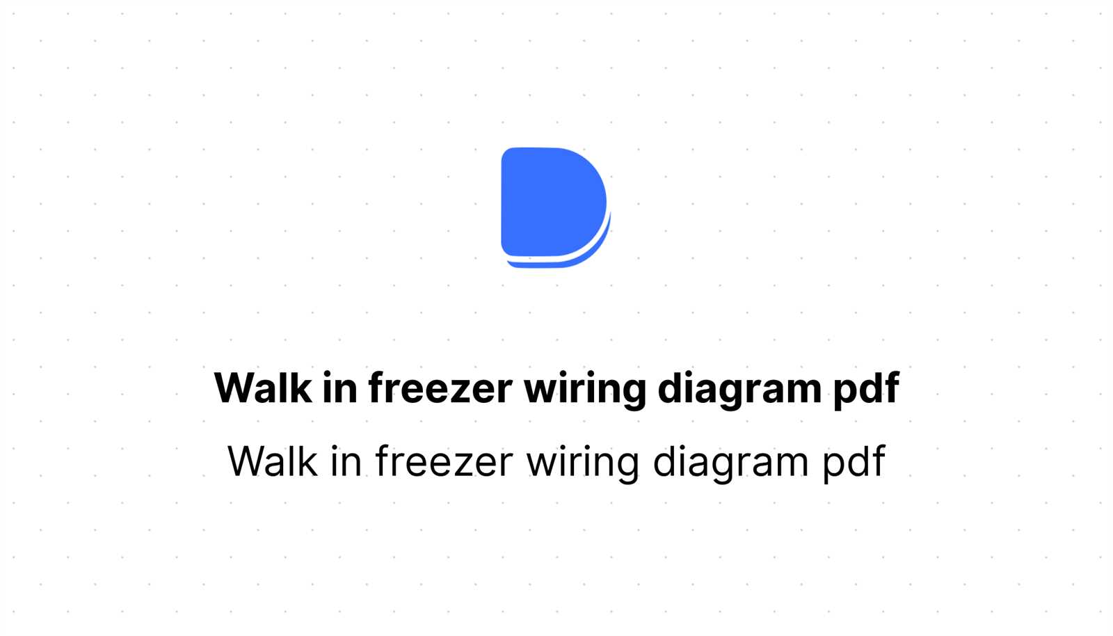 walk in freezer wiring diagram