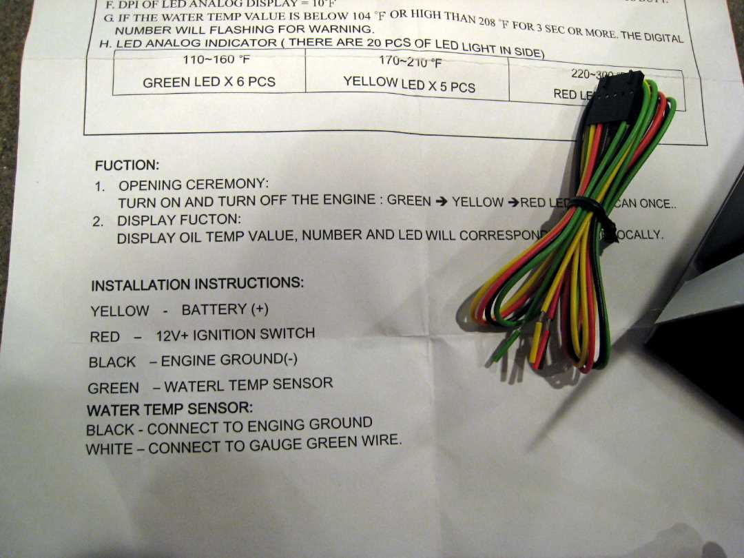 water temp gauge wiring diagram