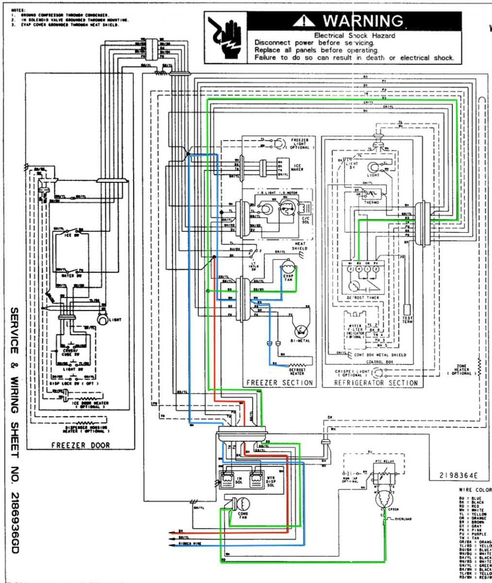 whirlpool fridge wiring diagram