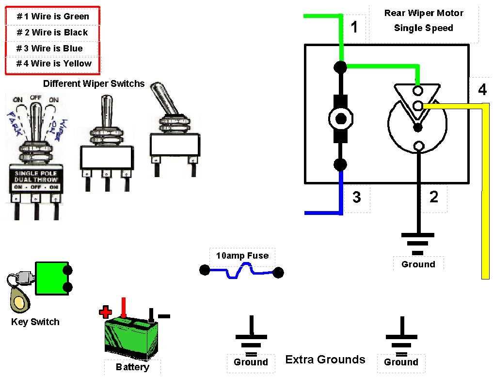 windshield wiper 5 wire wiper motor wiring diagram