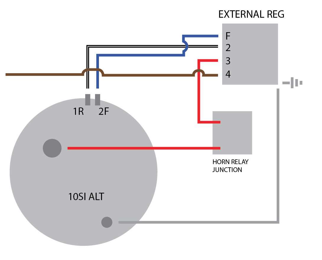 wiring diagram for alternator with external regulator