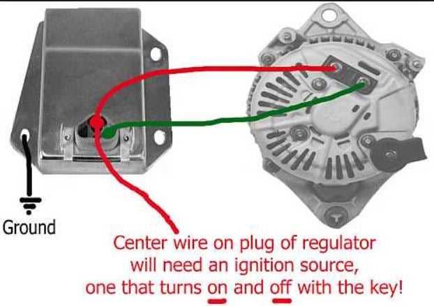 wiring diagram for alternator with external voltage regulator